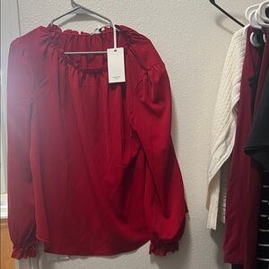 Grace Karin Vibrant Red Blouse